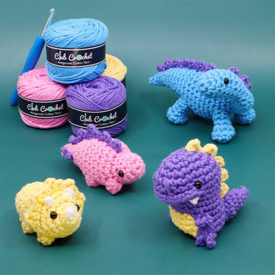 Dinosaur Bundle Amigurumi Crochet Kit by Club Crochet