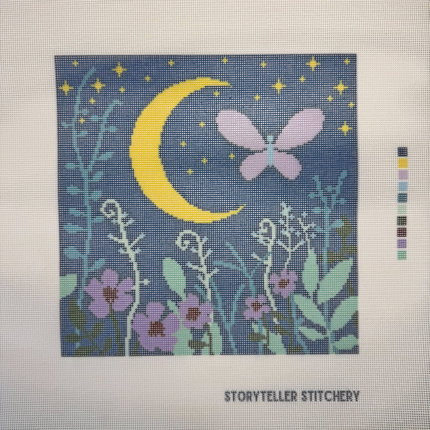 Midnight Garden — Modern Needlepoint Kit (Large Design)