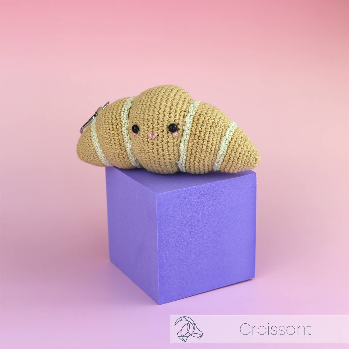 Croissant Bag Charm Crochet Kit