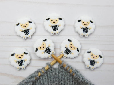 White Knitting Sheep | Stitch Stoppers