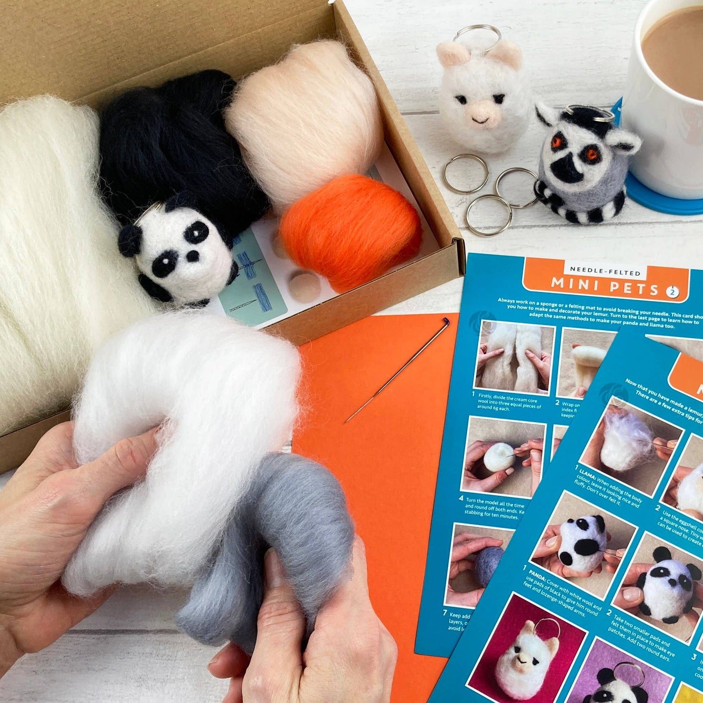 Mini Animal Keychain Needle Felting Kit