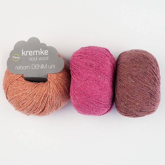 Reborn Denim, recycled  yarn solid by Kremke Soul Wool - multiple colors available