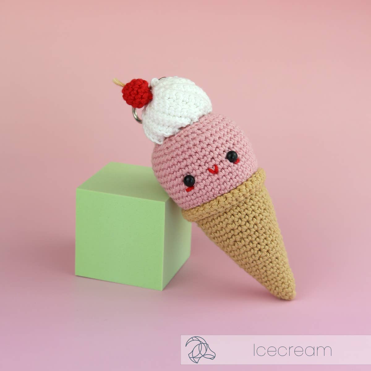 Ice Cream Bag Charm Crochet Kit
