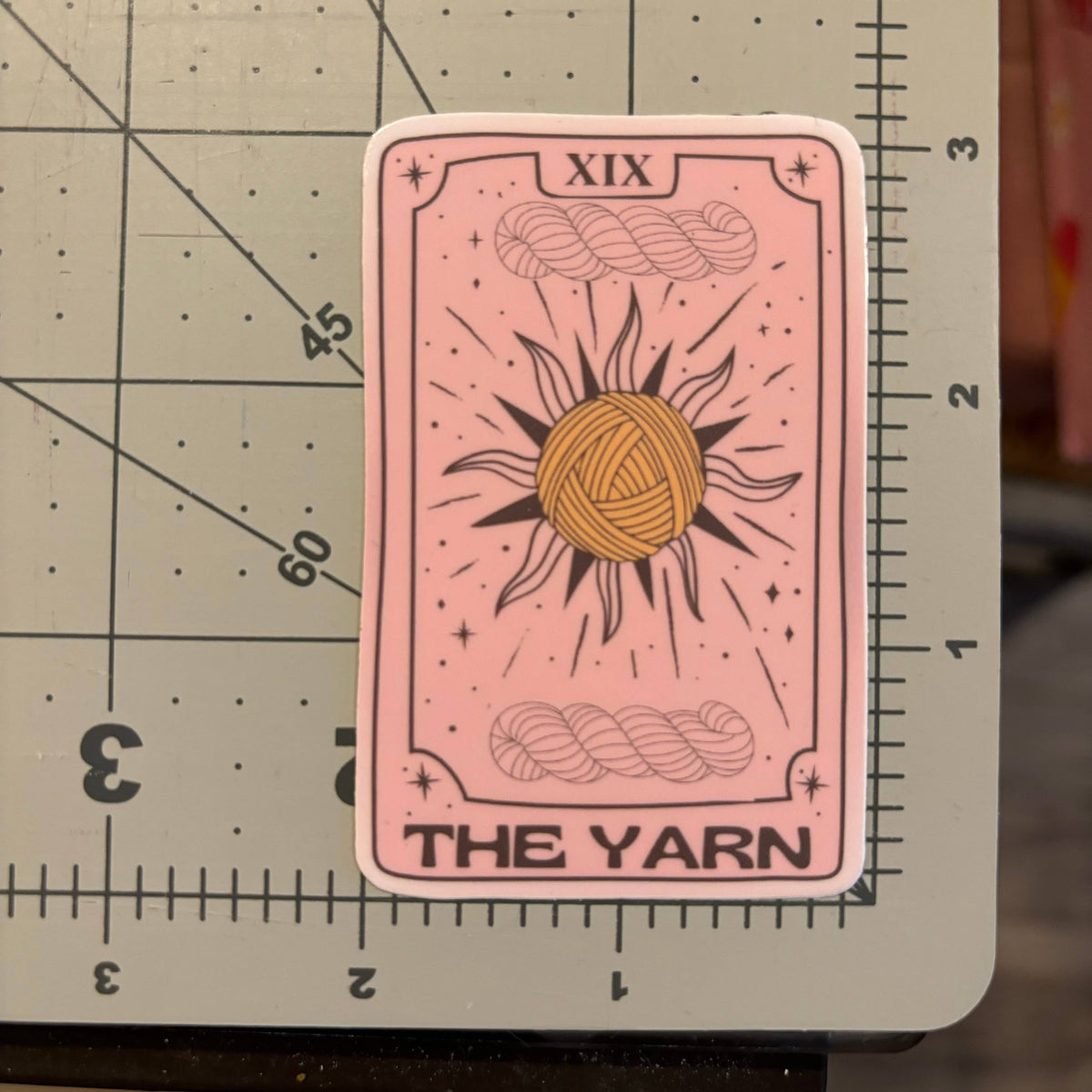The Yarn Tarot Card Sun Moon - Vinyl Laptop Bumper Sticker