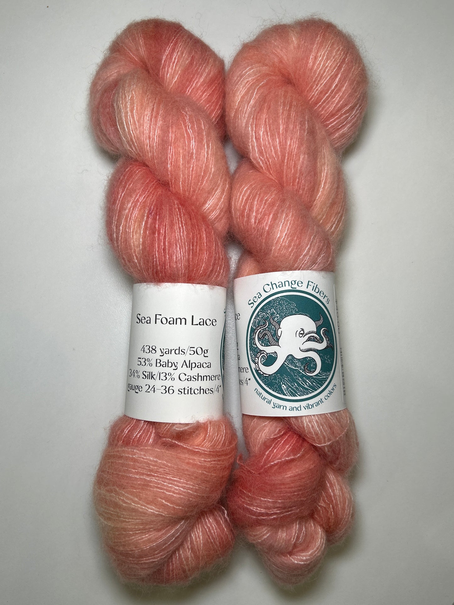 Sea Change Fibers Sea Foam Lace - Alpaca, Silk, & Cashmere Blend