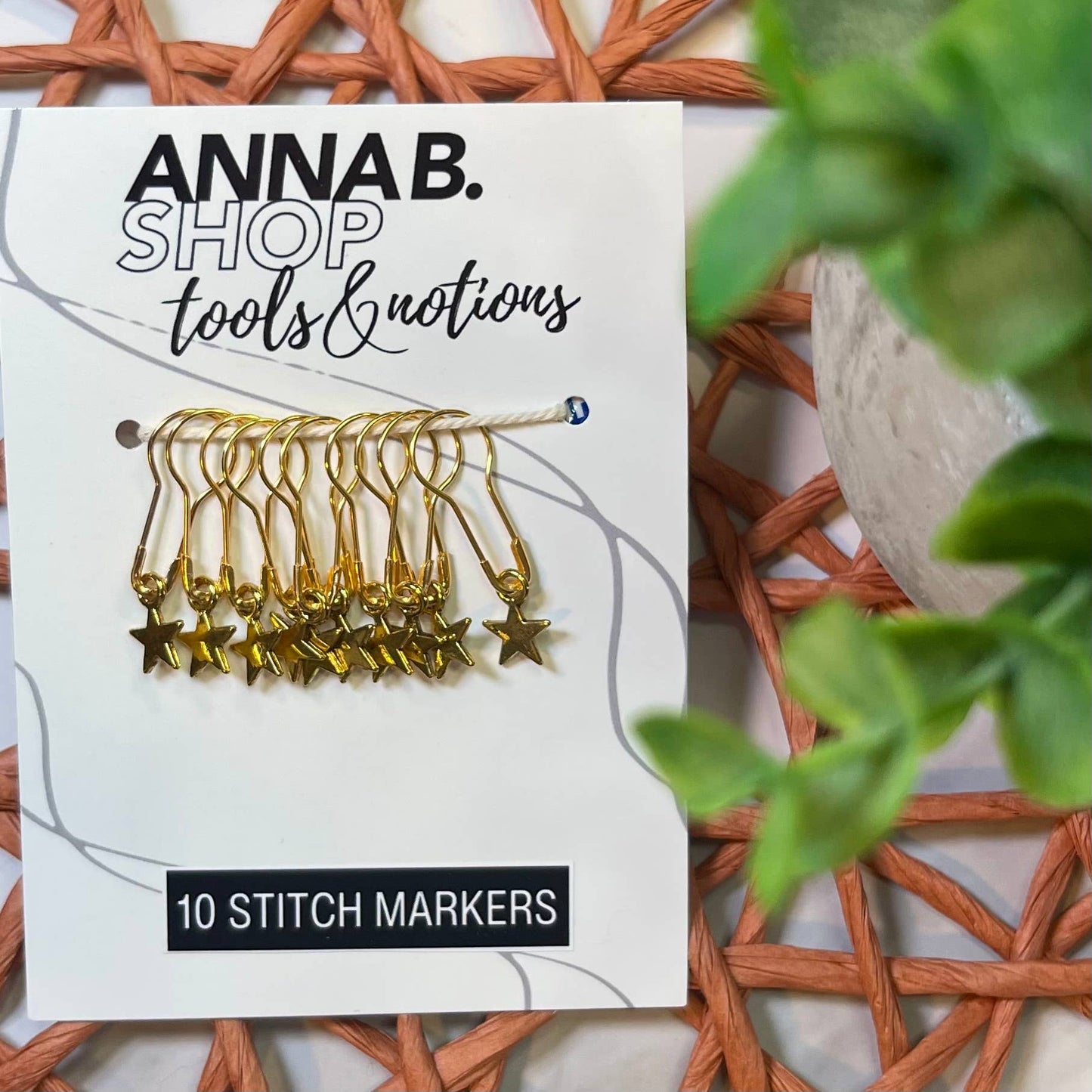 Silver and Gold Stars Stitch Markers, Crochet and Knit Tools