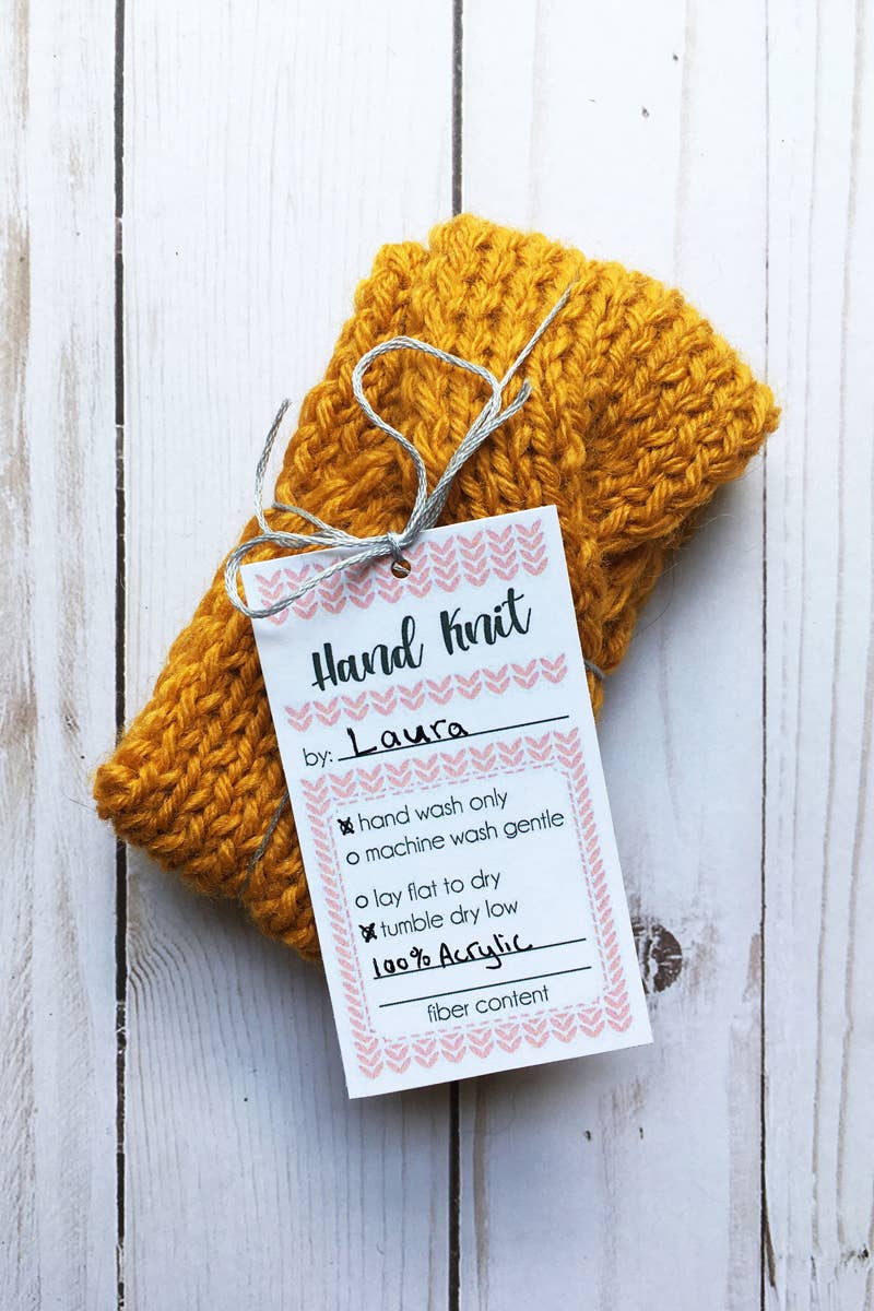 Set of 10, 25 or 50 Knit Stockinette Stitch Instruction Tags