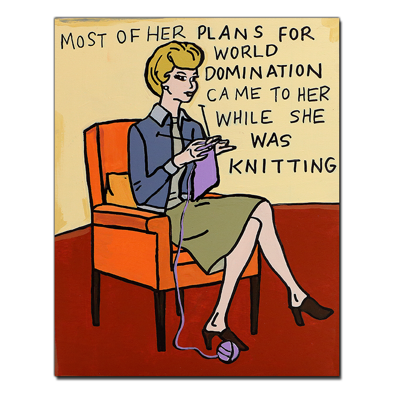 World Domination Plans While Knitting Print