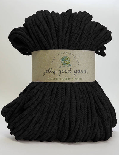 5mm Heavitree Black recycled cotton macrame cord (100m)