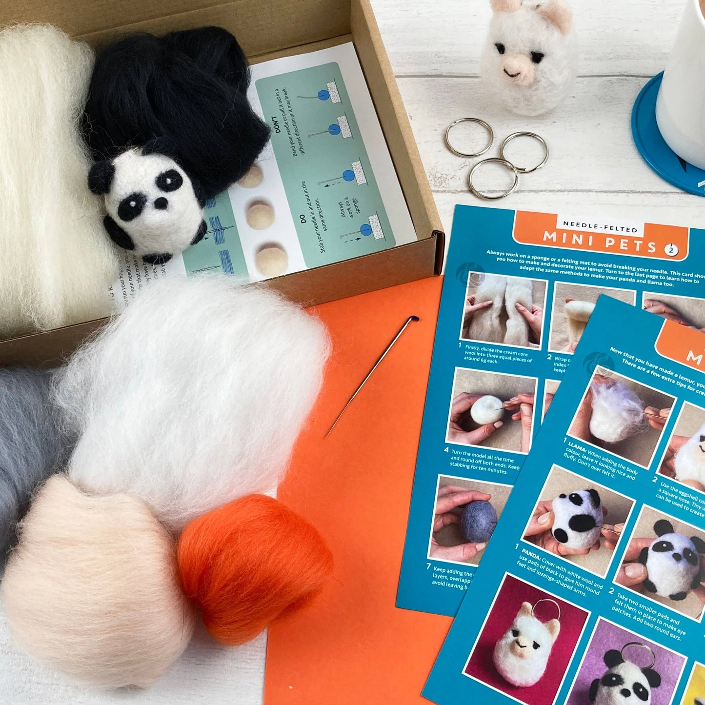 Mini Animal Keychain Needle Felting Kit