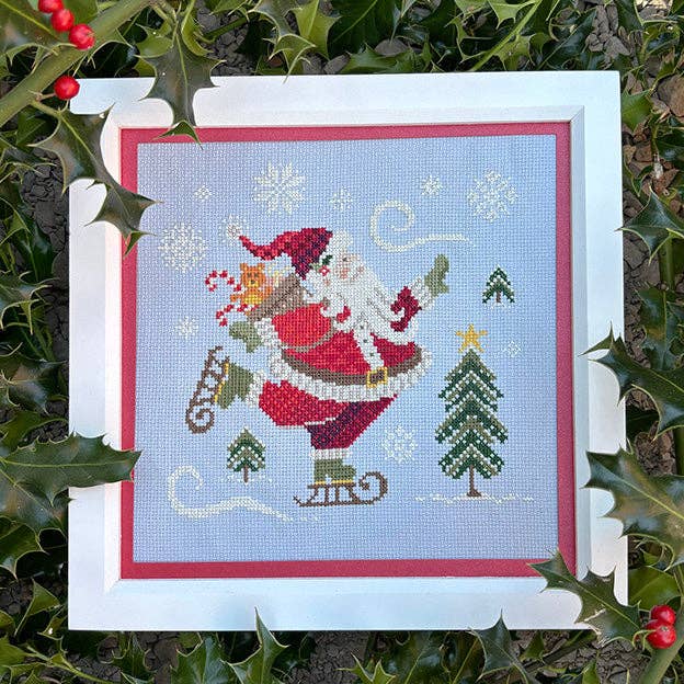 Skating Santa Cross-Stitch Kit