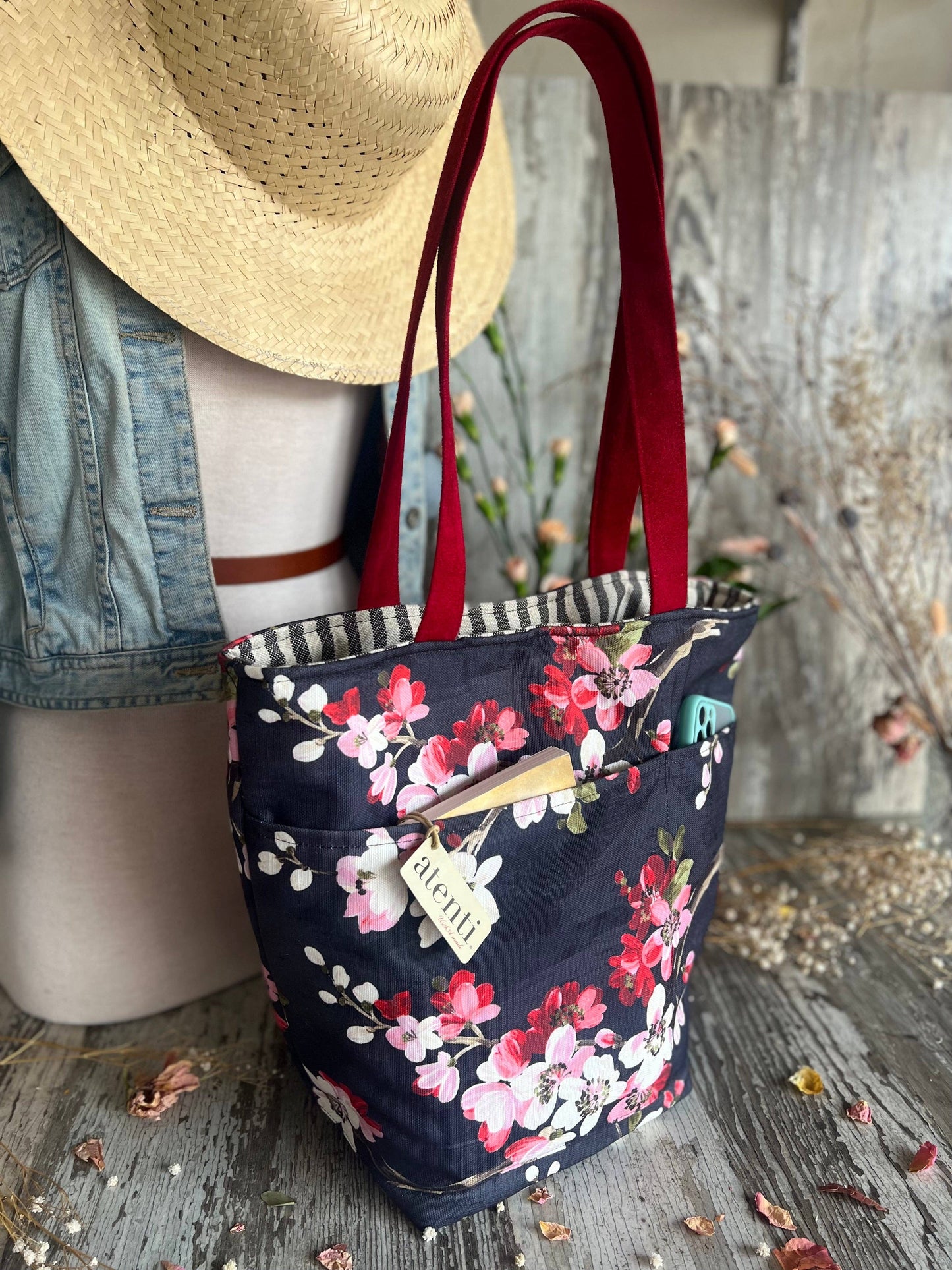 Knitting and Crochet Organizer USA made Project Bag: Spring Night Bon Bucket