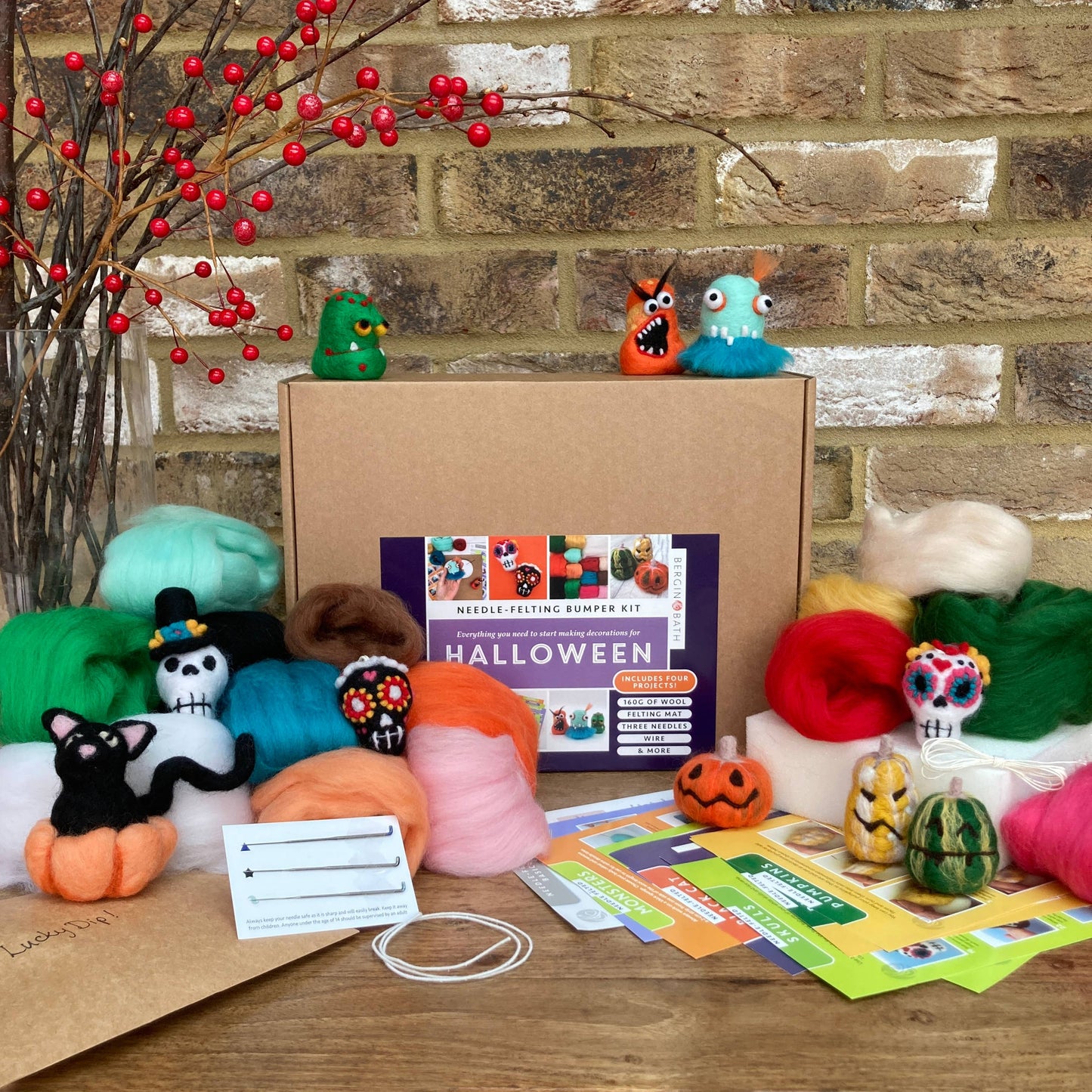 Needle Felting Bumper Kit - Halloween. A premium starter set