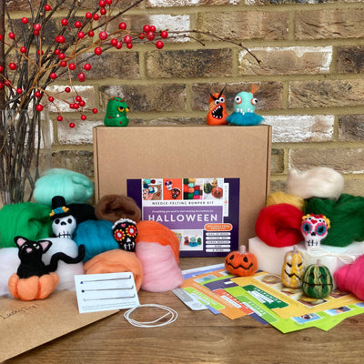 Needle Felting Bumper Kit - Halloween. A premium starter set
