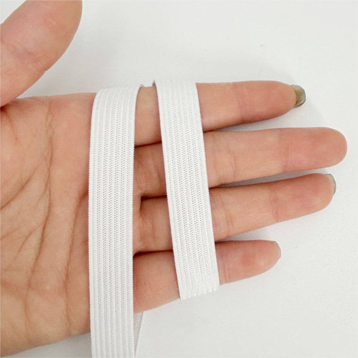 Darnn White Elastic (12mm x 4meters), Wide Elastic Band