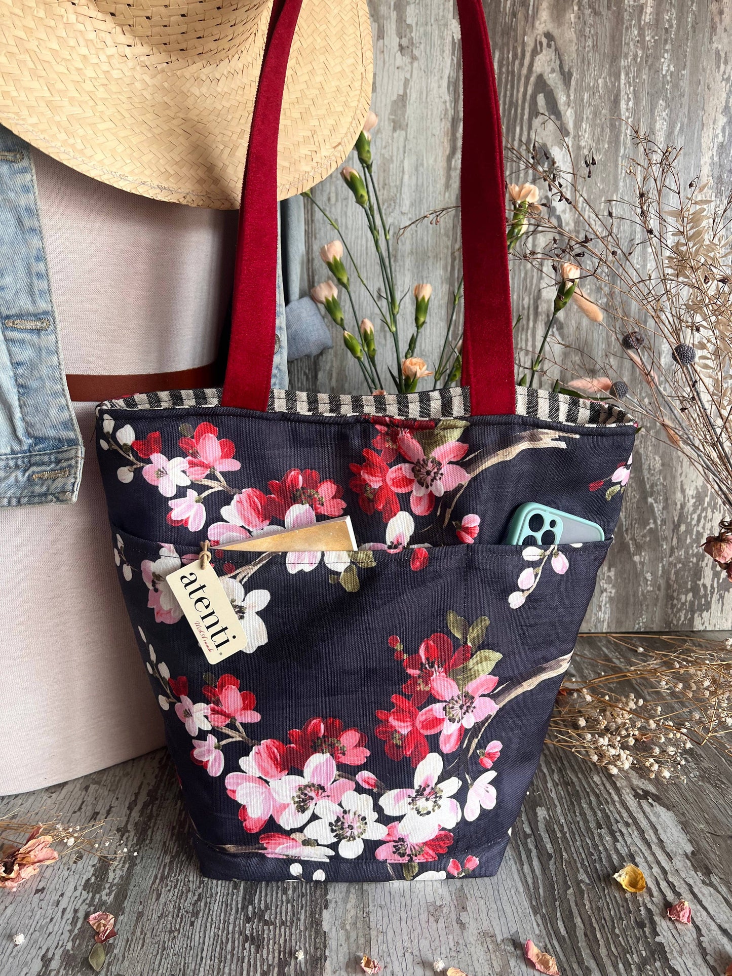 Knitting and Crochet Organizer USA made Project Bag: Spring Night Bon Bucket