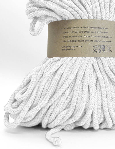 5mm Sandford White recycled cotton macrame cord (100m)