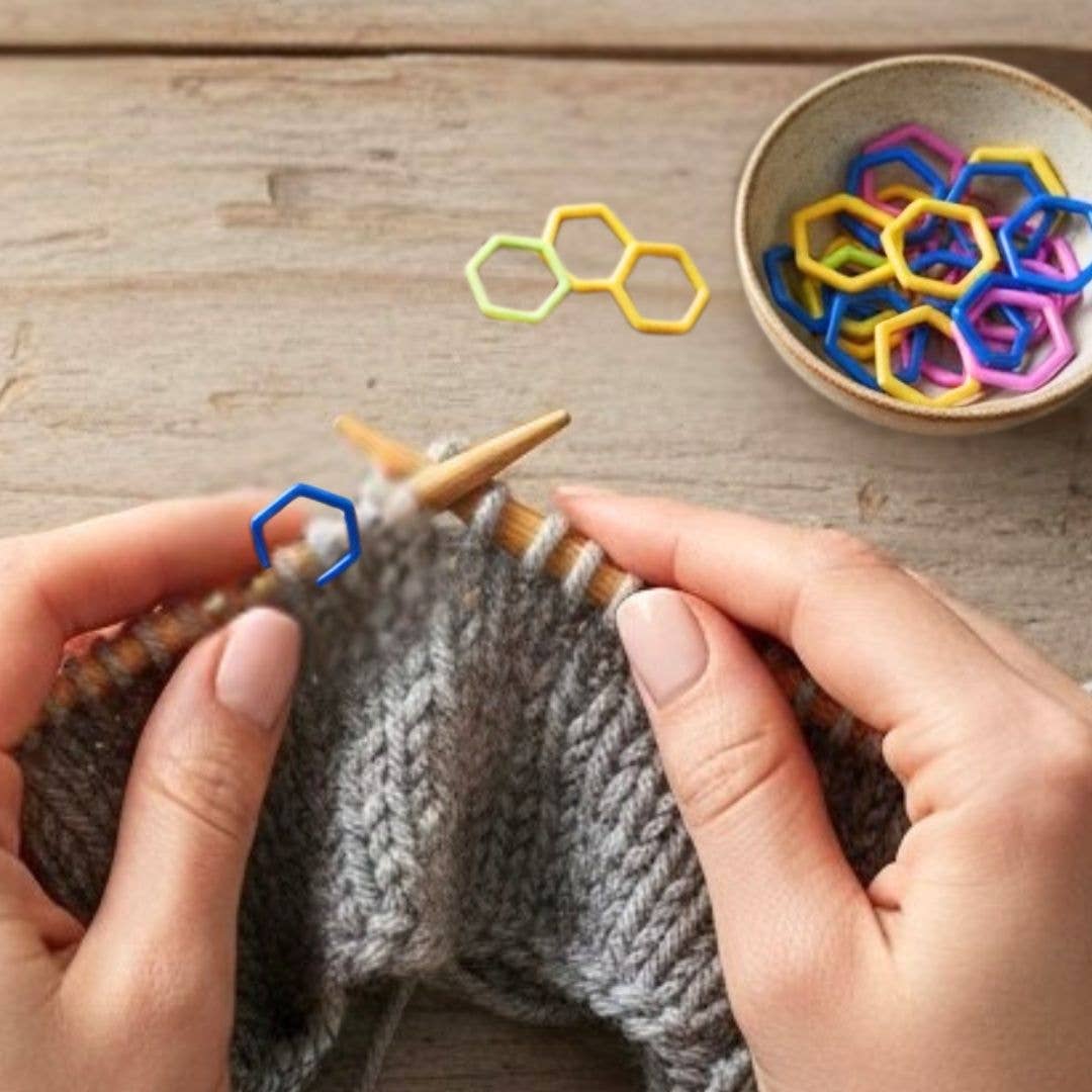 Rainbow Honeycomb Stitch Markers