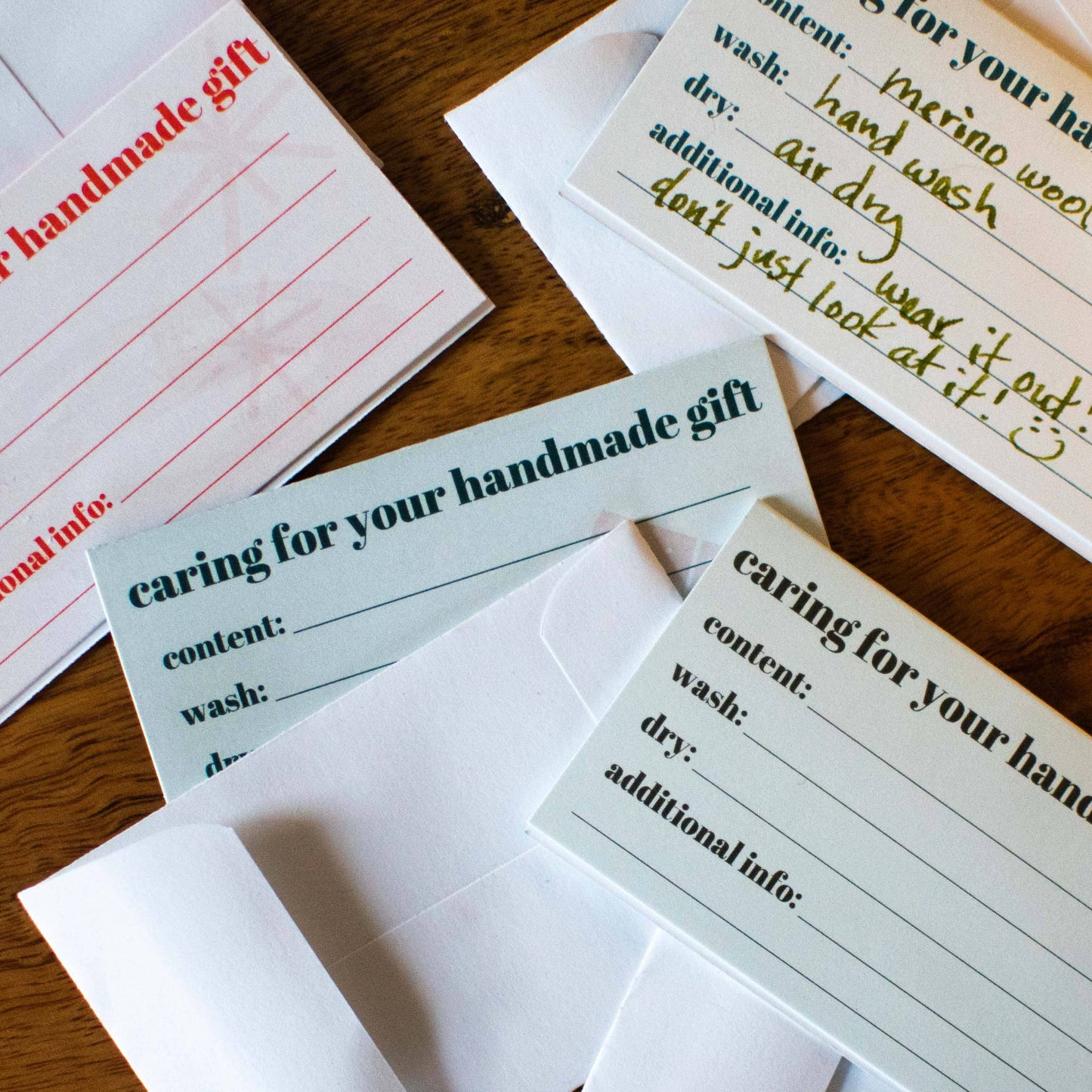 "Congrats! You Made My Gift List!"  Care Instruction Cards