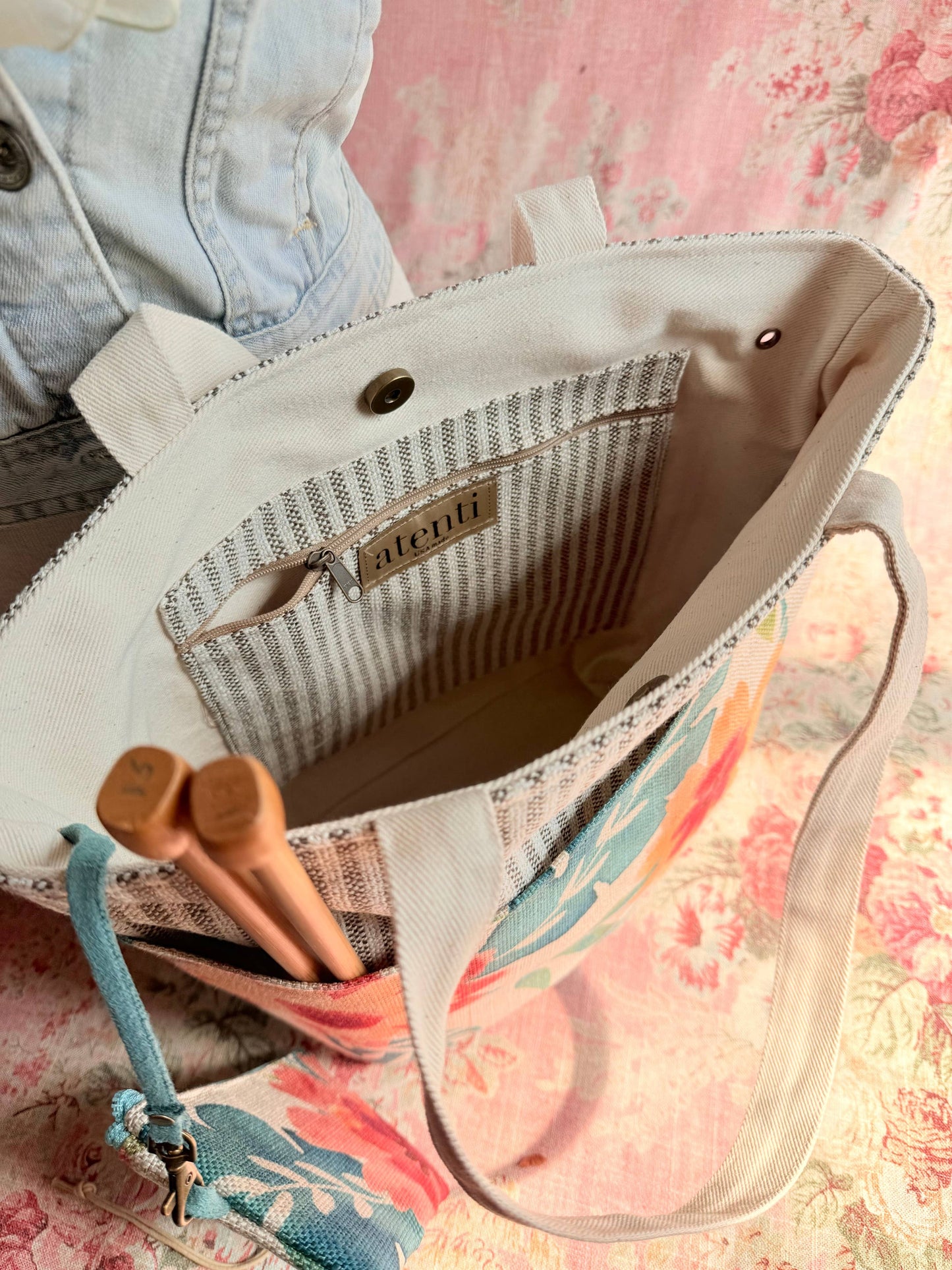 The Fiore Project Tote-Reg, Needle Arts/Craft Carryall, USA Handmade