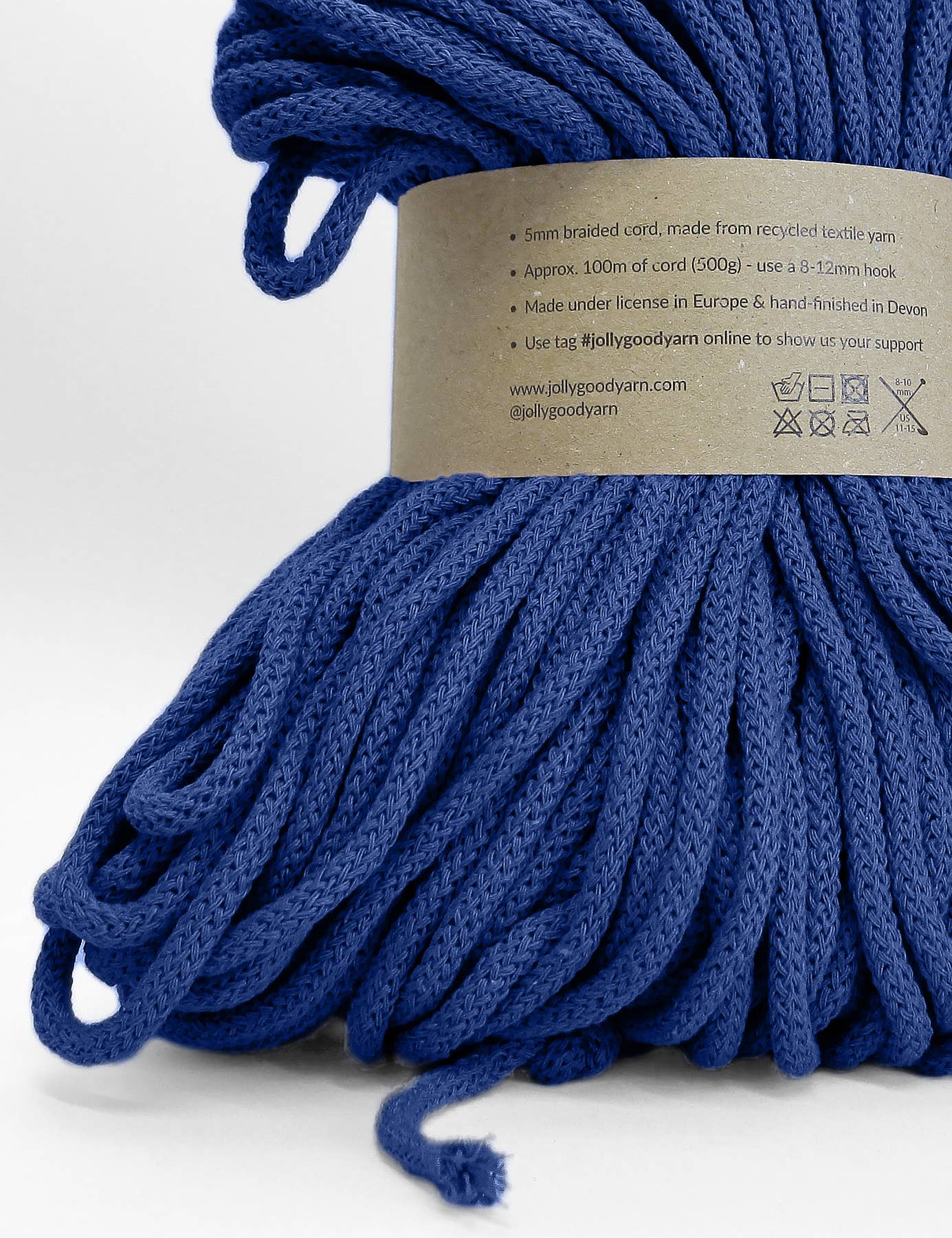 5mm Topsham Blue recycled cotton macrame cord (100m)