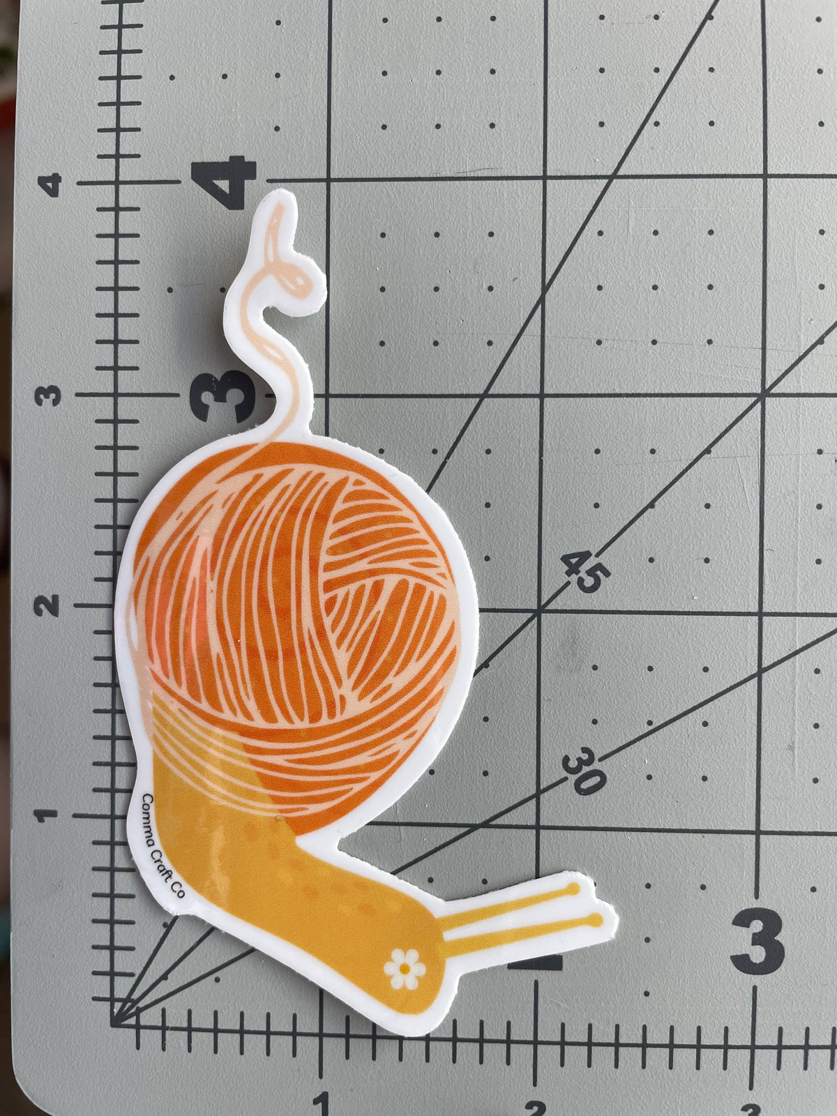 Vinyl Sticker - Yarn Snail Orange - Crochet Knitting