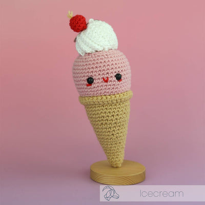 Ice Cream Bag Charm Crochet Kit