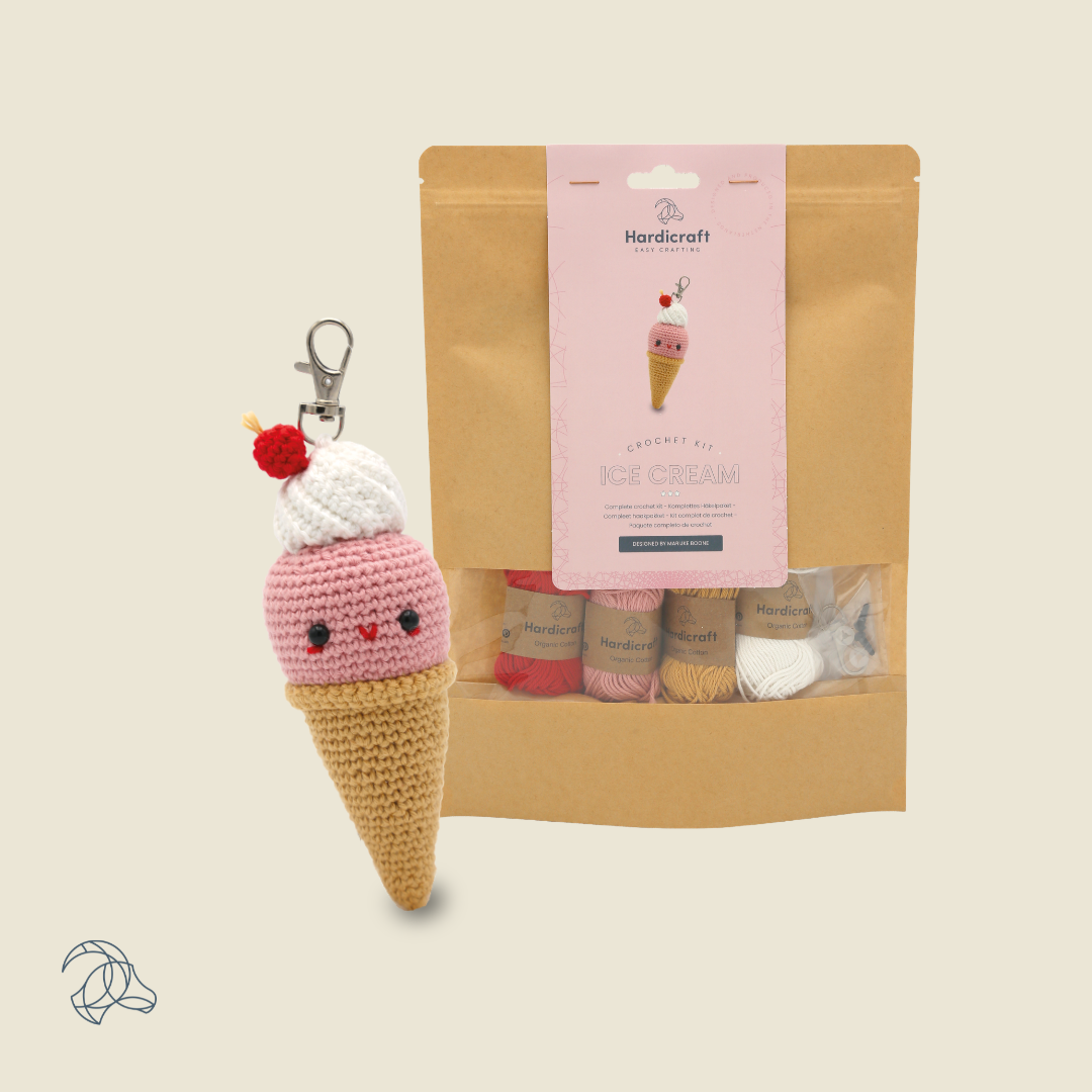 Ice Cream Bag Charm Crochet Kit