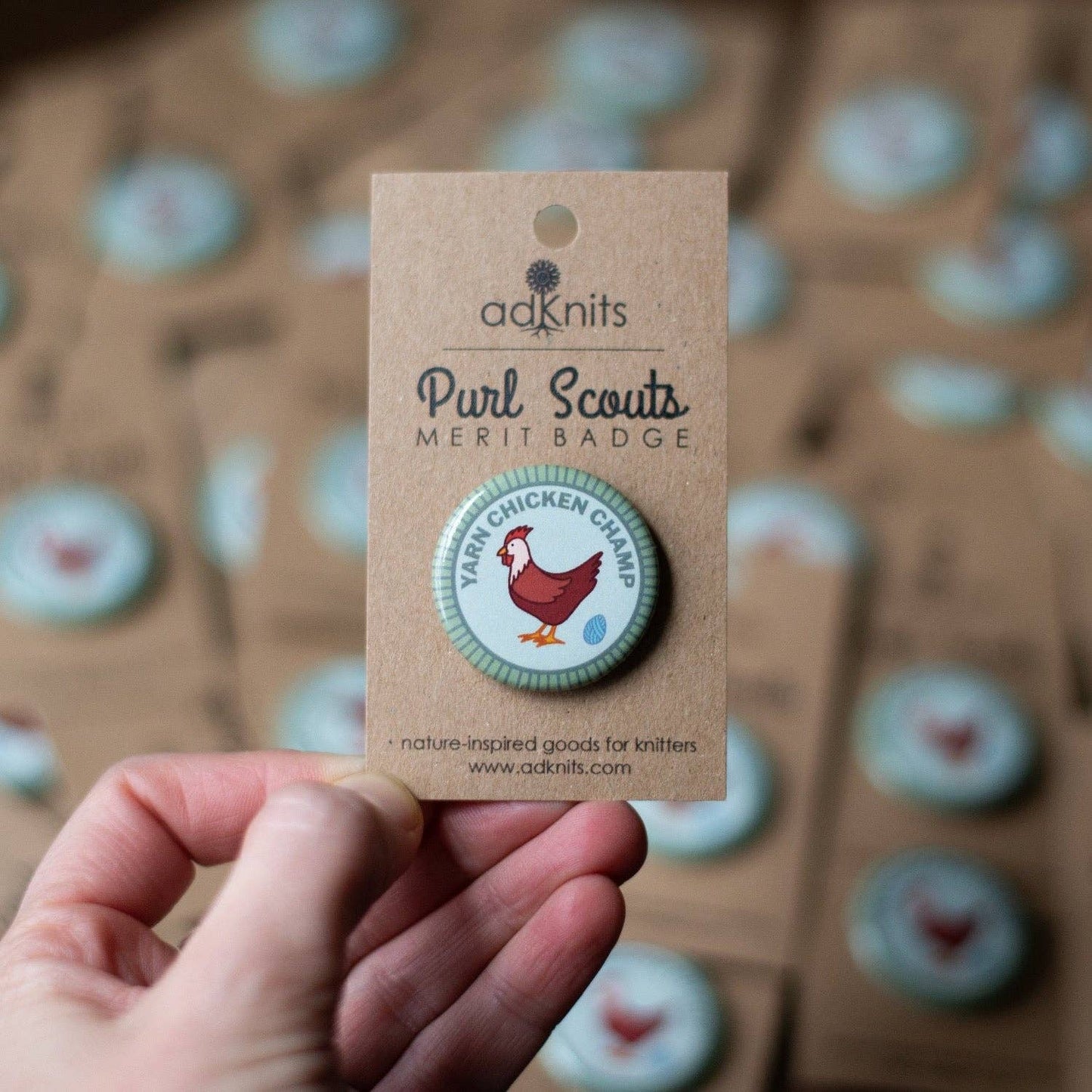 Yarn Chicken Champ Knitting Merit Badge
