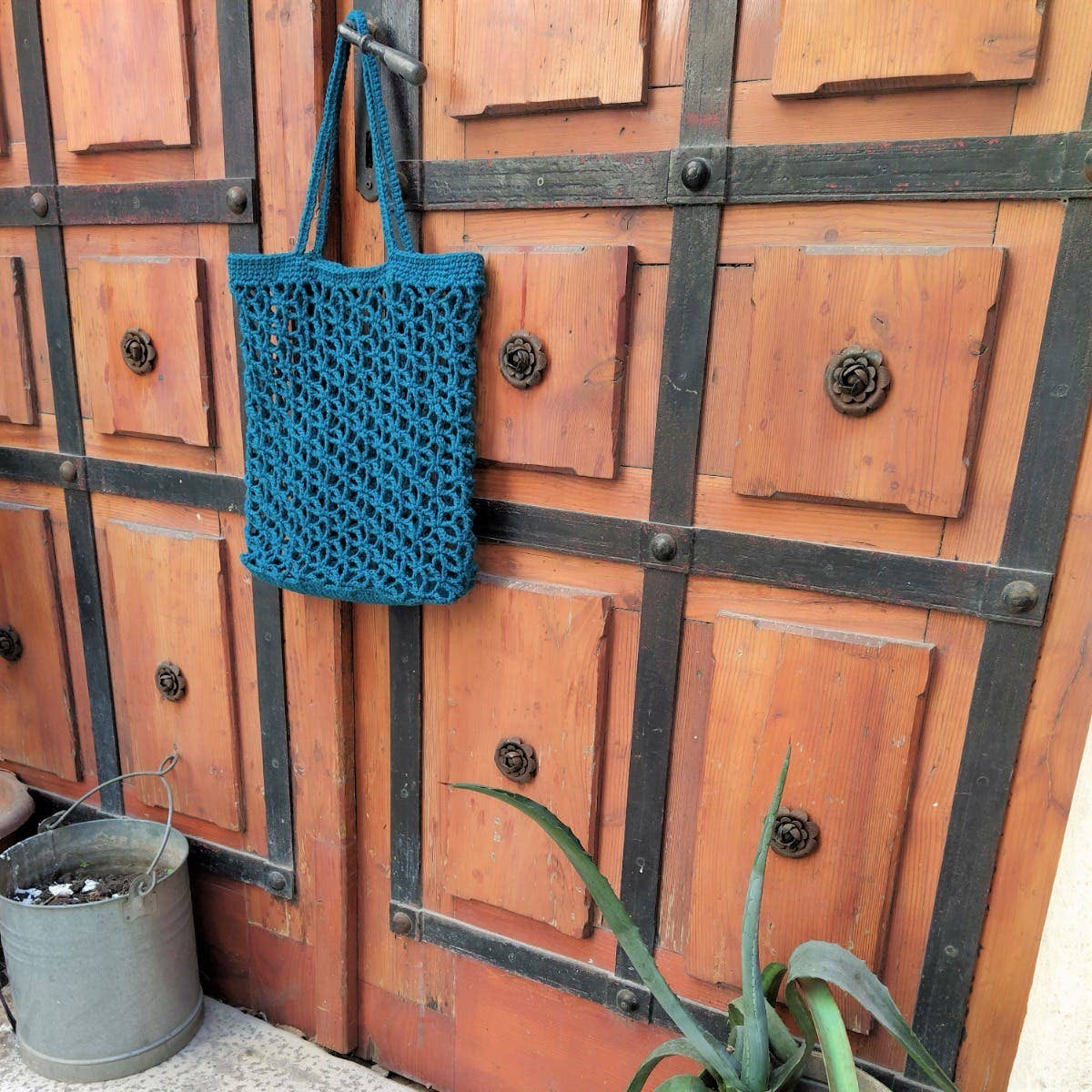 DIY Crochet Kit Shopping bag Trogir Petrol