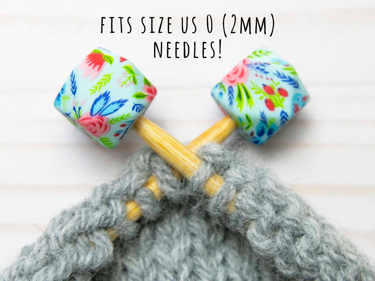 Blue Floral Hexagon Stitch Stoppers (SMALL)