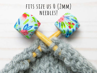 Blue Floral Hexagon Stitch Stoppers (SMALL)