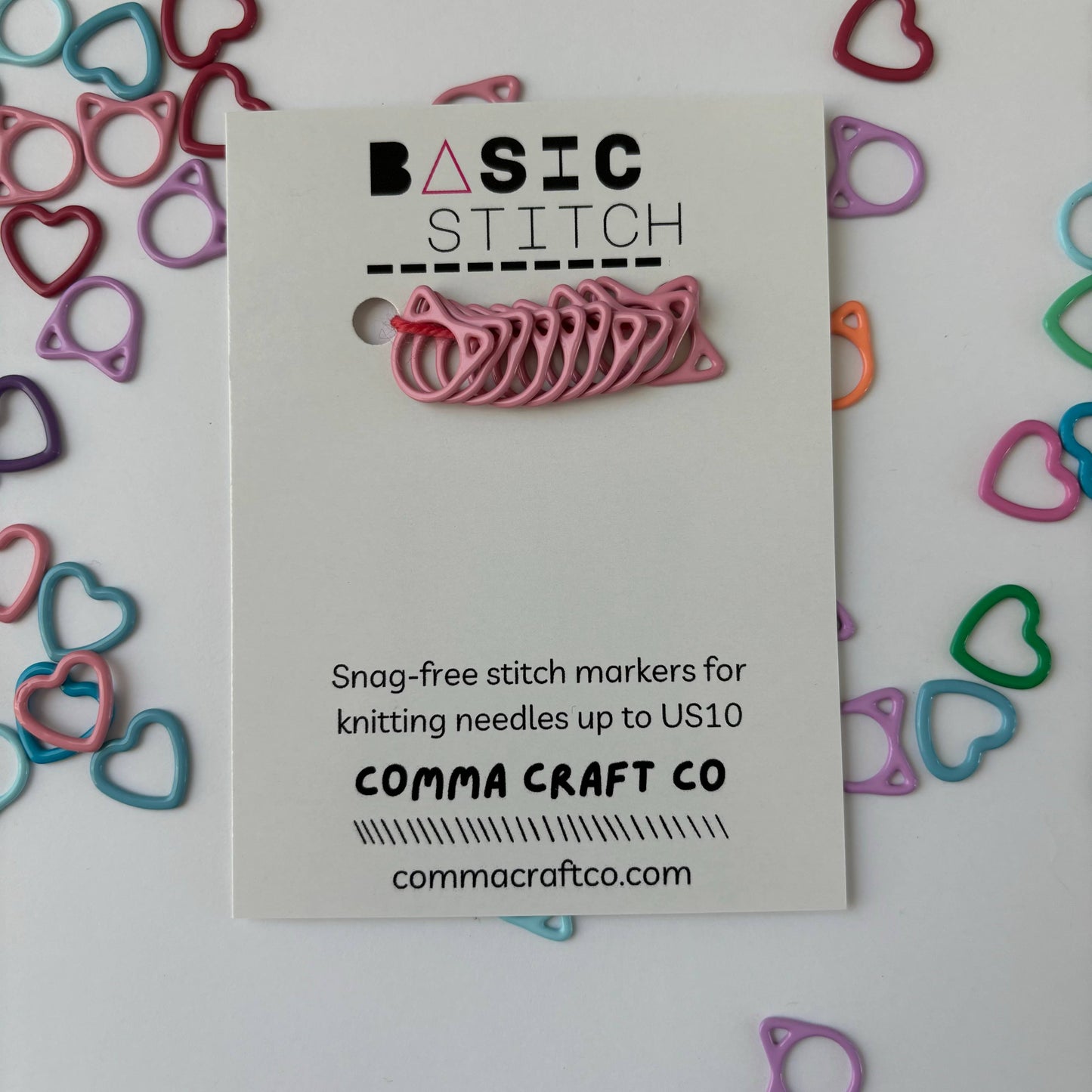 Basic Stitch Set Snag-Free Metal Stitch Markers Cat + Heart