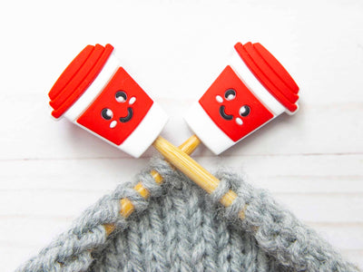 Red Coffee Cup | Stitch Stoppers Knitting Notions Markers