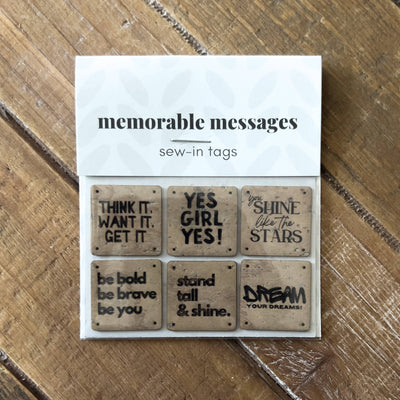 Cork Sew-In Labels: Girl Power Pack
