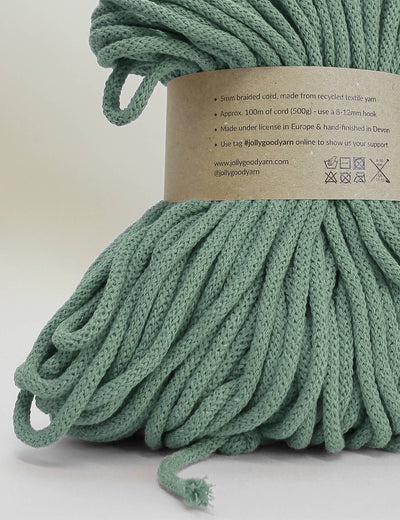 5mm Sidmouth Sea Green recycled cotton macrame cord (100m)