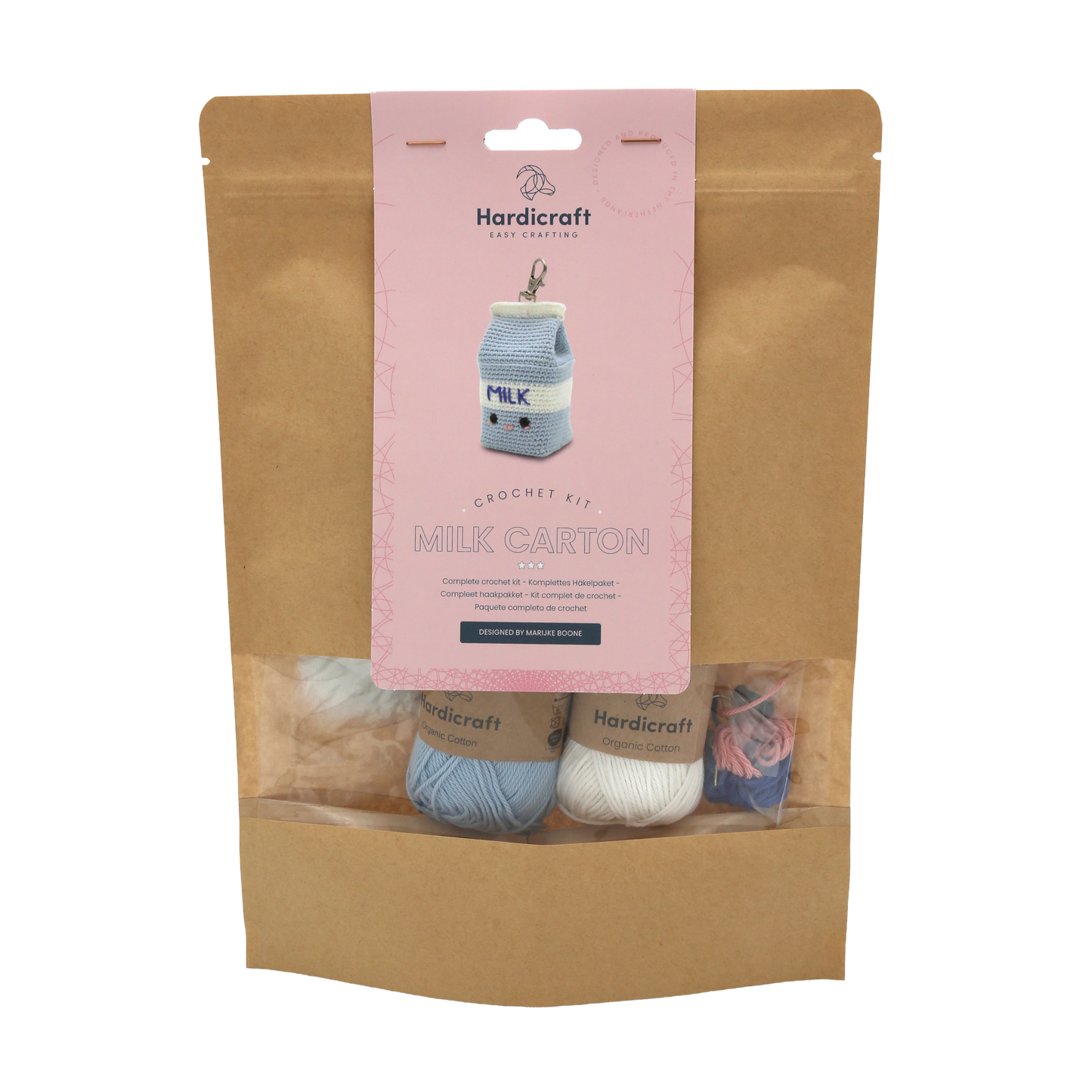 Milk Carton Bag Charm Crochet Kit