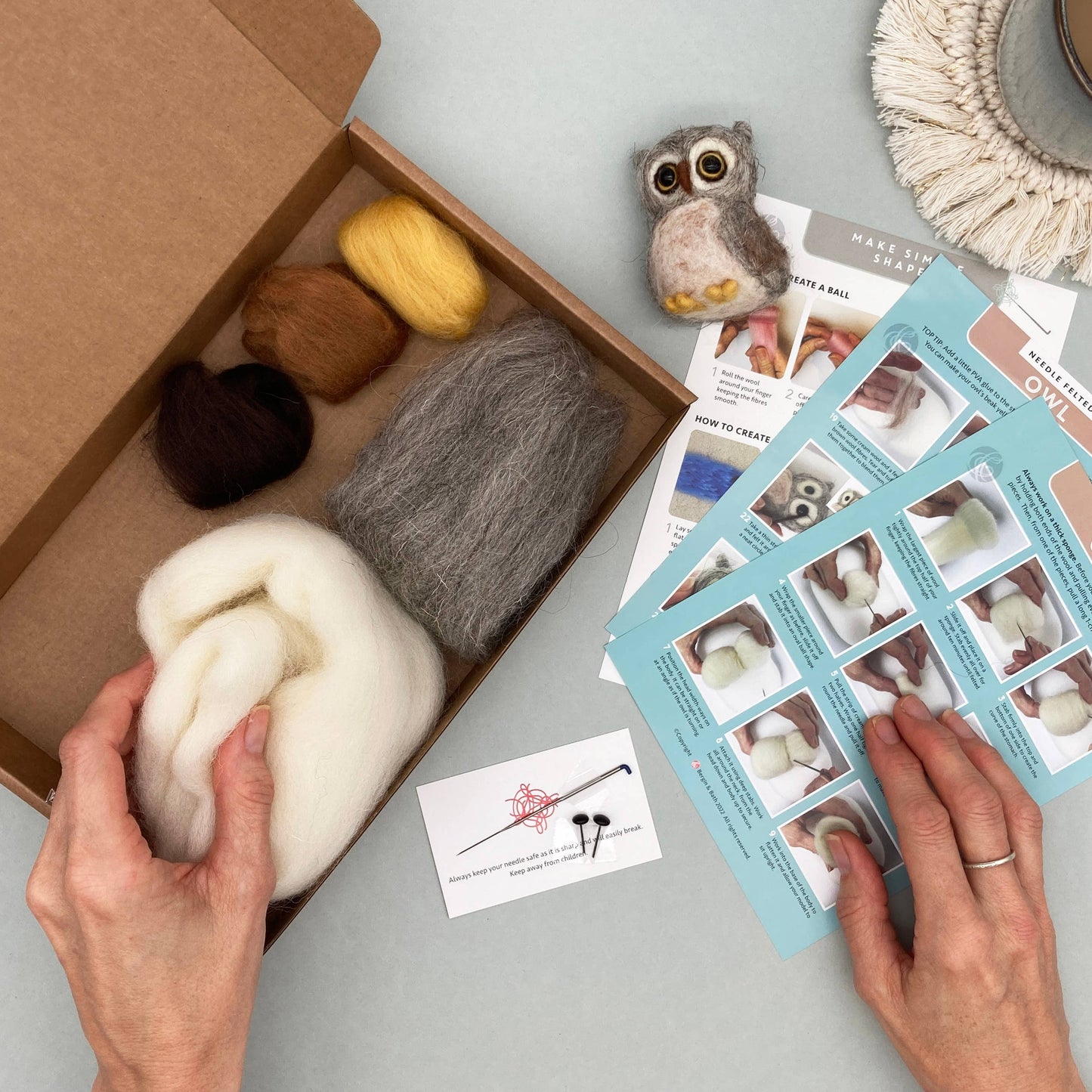 Owl Needle Felting Kit