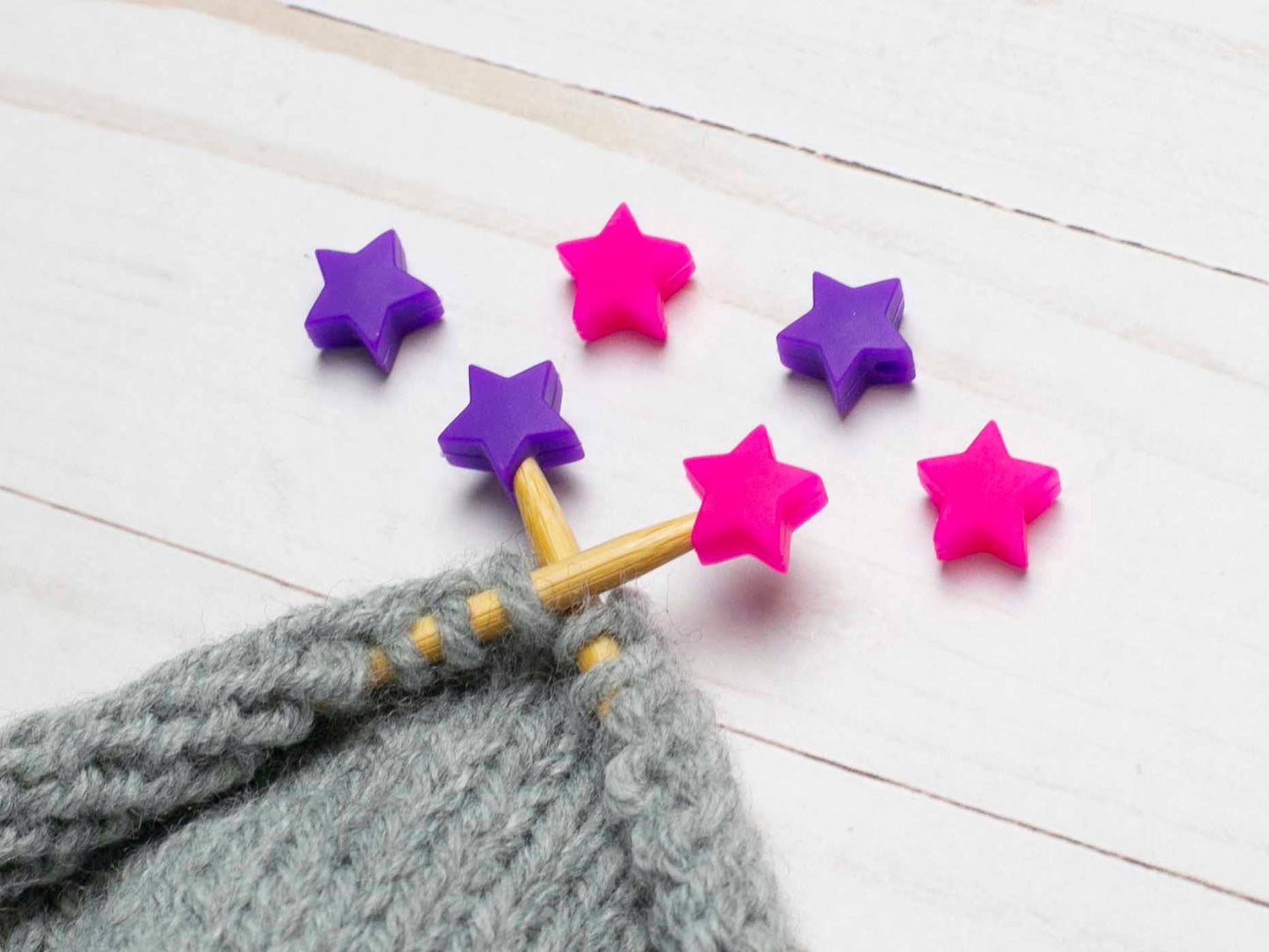 Pink Purple Stars | Stitch Stoppers Knitting Notions