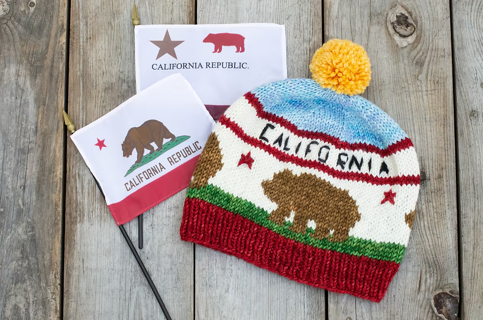Knitting USA & California Beanie Hat Kits by Nancy Bates