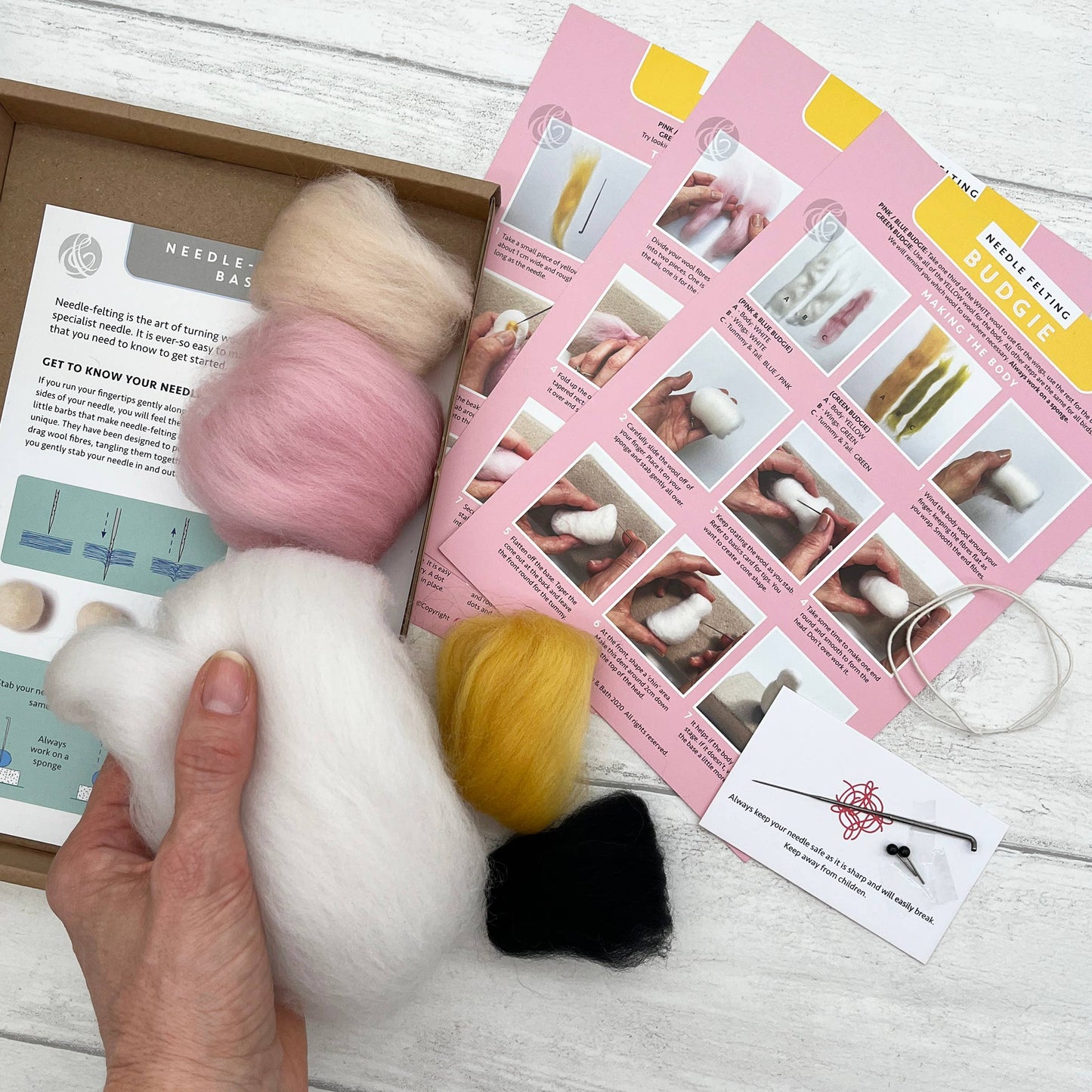 Pink Budgie Needle Felting Kit