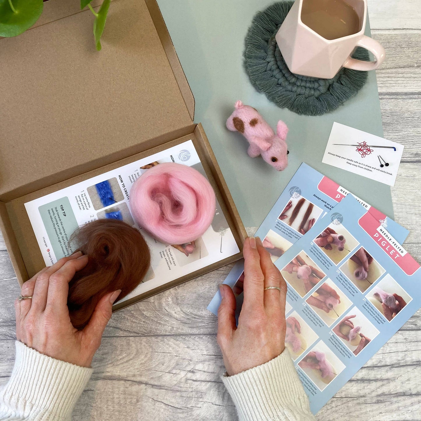 Mini Piglet Needle Felting Kit