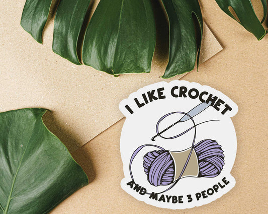 I like Crochet and 3 People Sticker