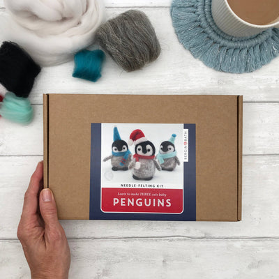 Needle felting kit - Baby Penguins