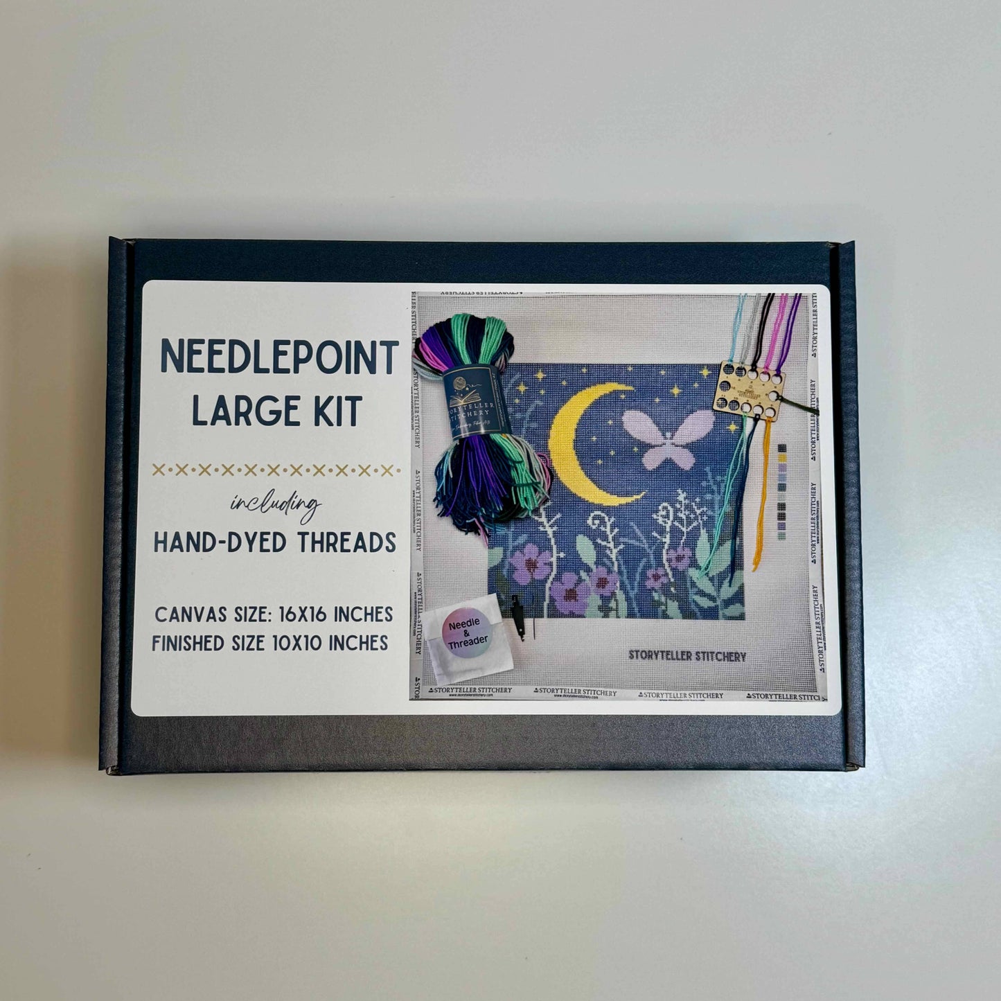 Midnight Garden — Modern Needlepoint Kit (Large Design)
