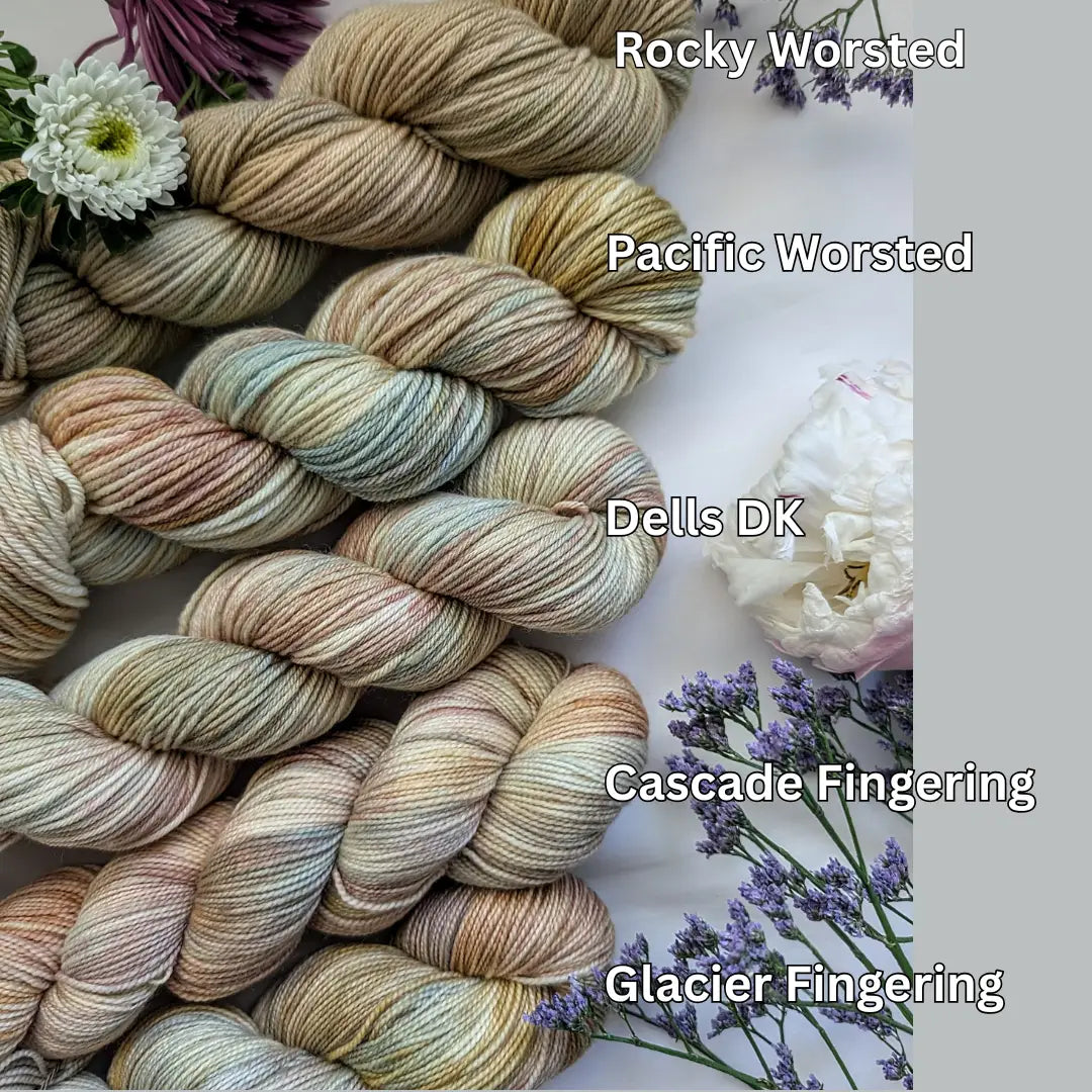 Ginger Needle Glacier Fingering ⟡ California Hand Dye