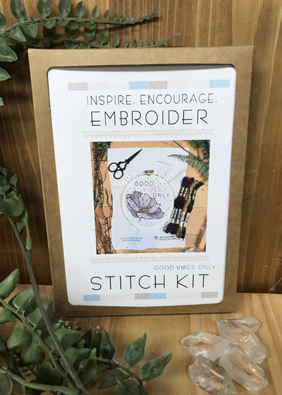 DIY Stitch Kit - Good Vibes Only - Flower Embroidery Kit