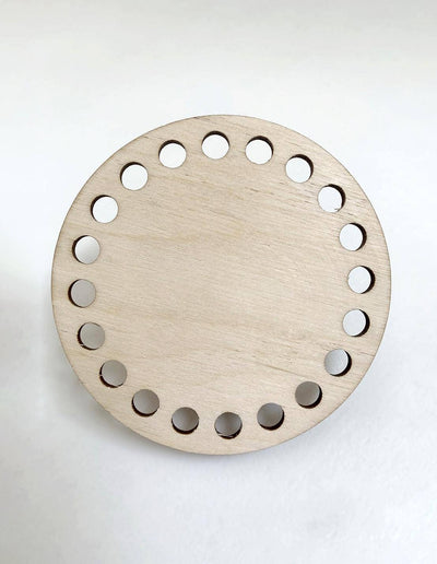 100mm Wooden Circular Crochet Basket Base (10cm)