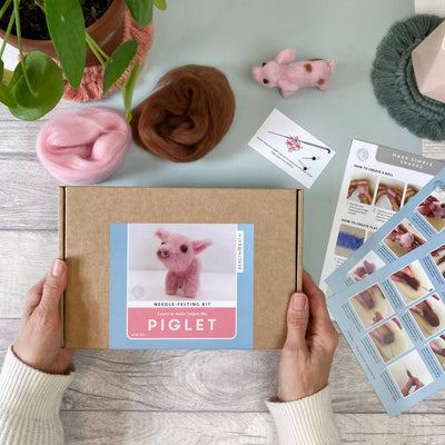 Mini Piglet Needle Felting Kit
