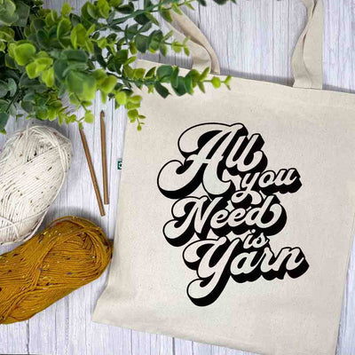 All You Need Is Yarn Recycled Canvas Tote Bag, Custom